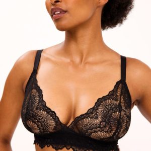 Lace Triangle+ Bralette Black
