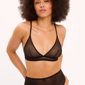 Mesh Triangle Bralette Black