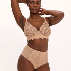 Lace Triangle+ Bralette Warm Nude