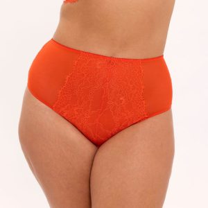 Lace Highwaist Briefs Fiery Red