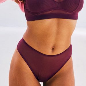 Mesh Midi Briefs Cherry