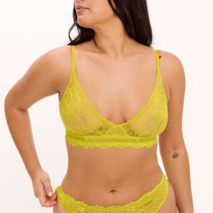 Lace Triangle Scoop Bralette Citrus Bloom