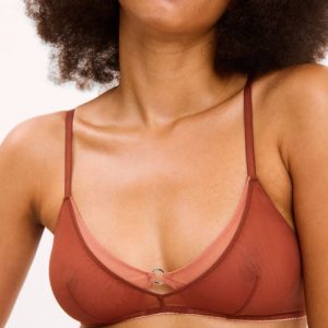 Mesh Double Triangle Bralette Rust