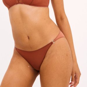 Mesh Tanga Briefs Rust
