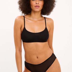 Mesh Scoop Bralette Black