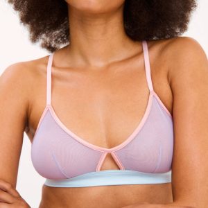 Mesh Cut-Out Triangle Bralette Pastel Lilac