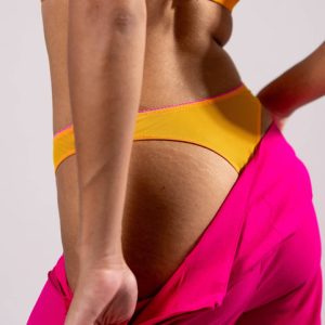Mesh Thong Apricot/Neon Pink