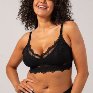 Lace Nursing Bralette Black