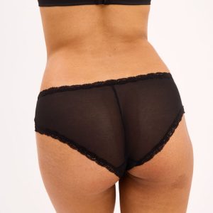 Mesh Lace Trim Hipster Black