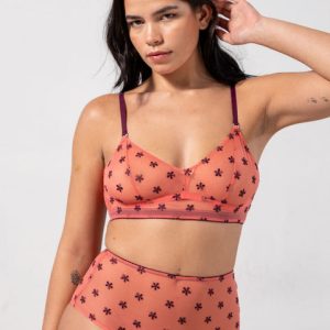 Mesh Balconette Coral/Cherry