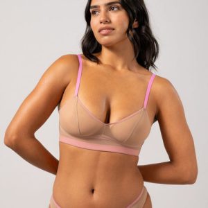 Mesh Balconette Warm Nude/Candy Pink