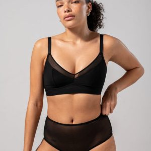 Mesh Support Bra Black
