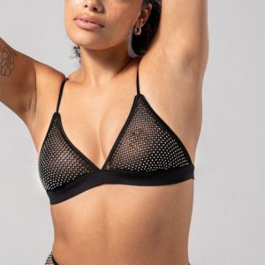 Mesh Triangle Bralette Rhinestone