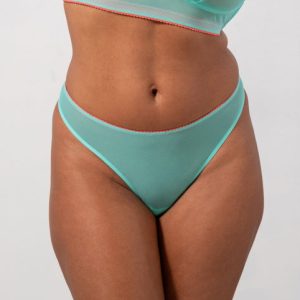 Mesh Thong Turquoise/Coral
