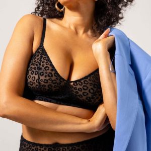 Mesh Balconette Black Leopard