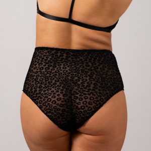 Mesh Highwaist Briefs Black Leopard