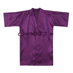 Kids Silk Kimono Silk Robe for Girls Short Sleeve Wrap Robe