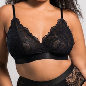 Lace Lined Bralette Black